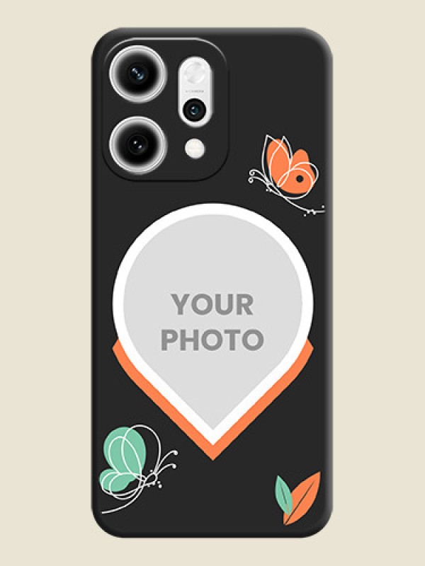 Custom Upload Pic With Simple Butterly Design On Space Black Custom Soft Matte Mobile Back Cover - Oppo Reno 14 Pro 5G - alternate view