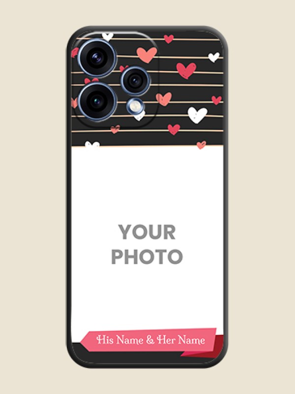 Custom Love Pattern with Name on Pink Ribbon on Photo On Space Black Custom Soft Matte Mobile Back Cover - Oppo Reno 15 5G - alternate view