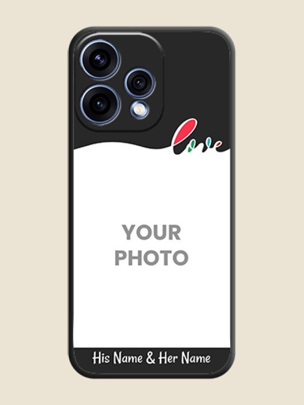 Custom Fall in Love Pattern with Picture on Photo On Space Black Custom Soft Matte Mobile Back Cover - Oppo Reno 15 5G - alternate view