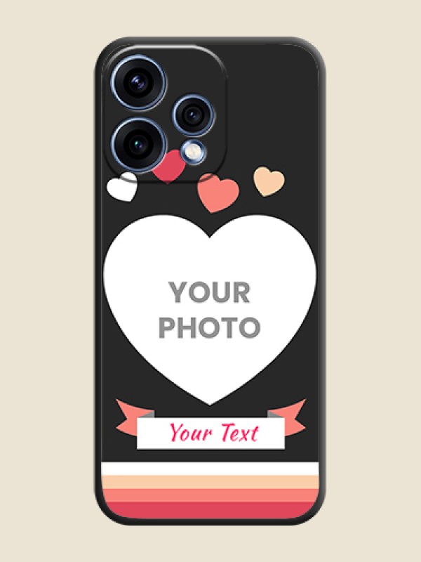 Custom Love Shaped Photo with Colorful Stripes On Space Black Custom Soft Matte Mobile Back Cover - Oppo Reno 15 5G - alternate view