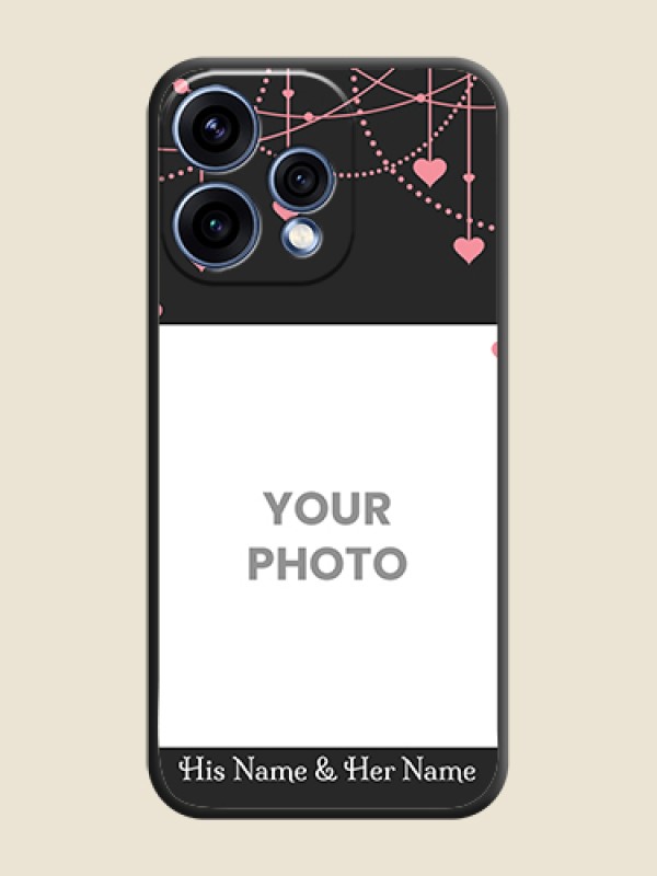 Custom Pink Love Hangings with Text On Space Black Custom Soft Matte Mobile Back Cover - Oppo Reno 15 5G - alternate view