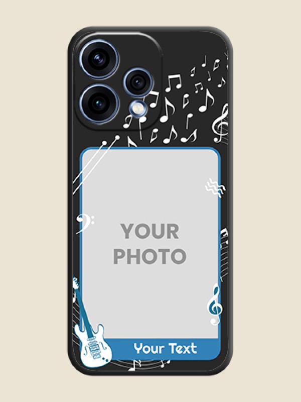 Custom Musical Theme Design with Text on Photo On Space Black Custom Soft Matte Mobile Back Cover - Oppo Reno 15 5G - alternate view