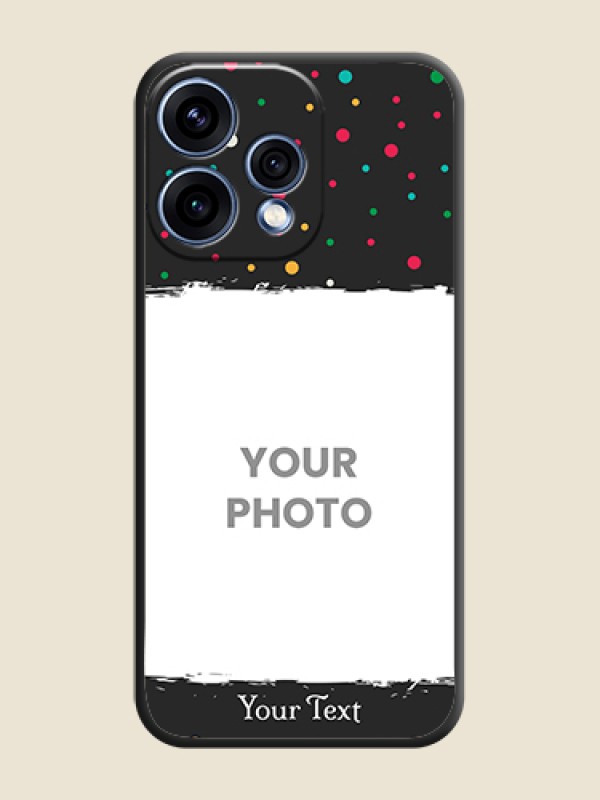Custom Multicolor Dotted Pattern with Text On Space Black Custom Soft Matte Mobile Back Cover - Oppo Reno 15 5G - alternate view