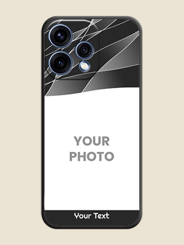 Custom Mixed Wave Lines on Photo On Space Black Custom Soft Matte Mobile Back Cover - Oppo Reno 15 5G - alternate view