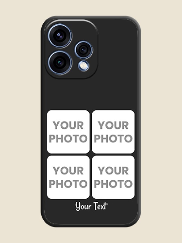 Custom Floral Art with 6 Image Holder on Photo On Space Black Custom Soft Matte Mobile Back Cover - Oppo Reno 15 5G - alternate view