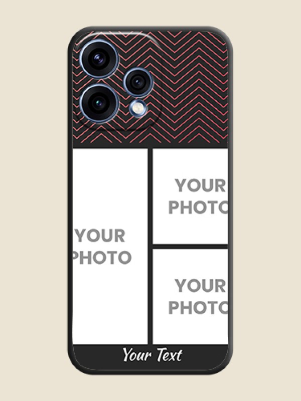 Custom Wave Pattern with 3 Image Holder On Space Black Custom Soft Matte Mobile Back Cover - Oppo Reno 15 5G - alternate view