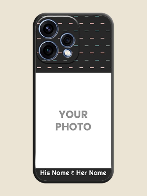 Custom Line Pattern Design with Text On Space Black Custom Soft Matte Mobile Back Cover - Oppo Reno 15 5G - alternate view