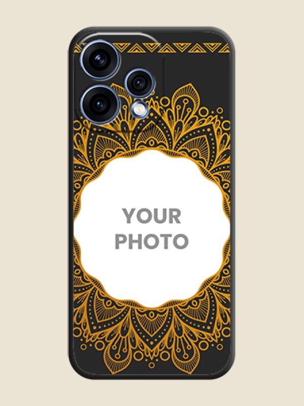 Custom Round Image with Floral Design On Space Black Custom Soft Matte Mobile Back Cover - Oppo Reno 15 5G - alternate view