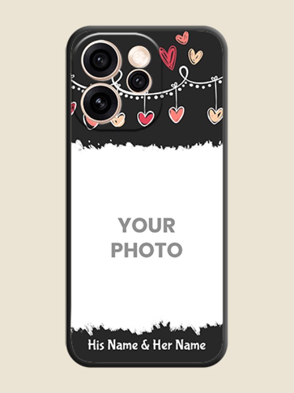 Custom Pink Love Hangings with Name On Space Black Custom Soft Matte Mobile Back Cover - Oppo Reno 15 Pro 5G - alternate view