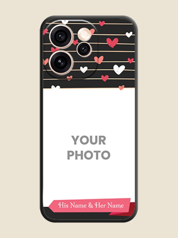 Custom Love Pattern with Name on Pink Ribbon on Photo On Space Black Custom Soft Matte Mobile Back Cover - Oppo Reno 15 Pro 5G - alternate view