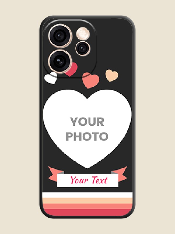 Custom Love Shaped Photo with Colorful Stripes On Space Black Custom Soft Matte Mobile Back Cover - Oppo Reno 15 Pro 5G - alternate view