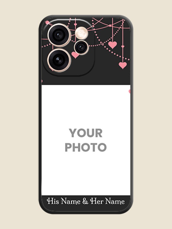 Custom Pink Love Hangings with Text On Space Black Custom Soft Matte Mobile Back Cover - Oppo Reno 15 Pro 5G - alternate view