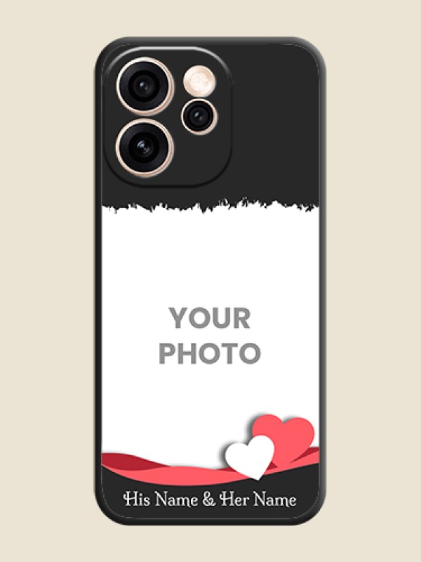 Custom Pin Color Love Shaped Ribbon Design with Text On Space Black Custom Soft Matte Mobile Back Cover - Oppo Reno 15 Pro 5G - alternate view