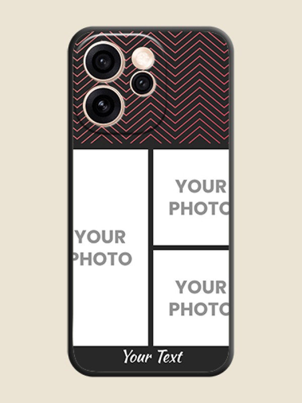 Custom Wave Pattern with 3 Image Holder On Space Black Custom Soft Matte Mobile Back Cover - Oppo Reno 15 Pro 5G - alternate view