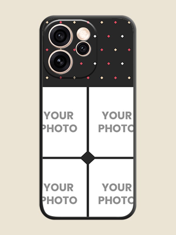 Custom Multicolor Dotted Pattern with 4 Image Holder On Space Black Custom Soft Matte Mobile Back Cover - Oppo Reno 15 Pro 5G - alternate view