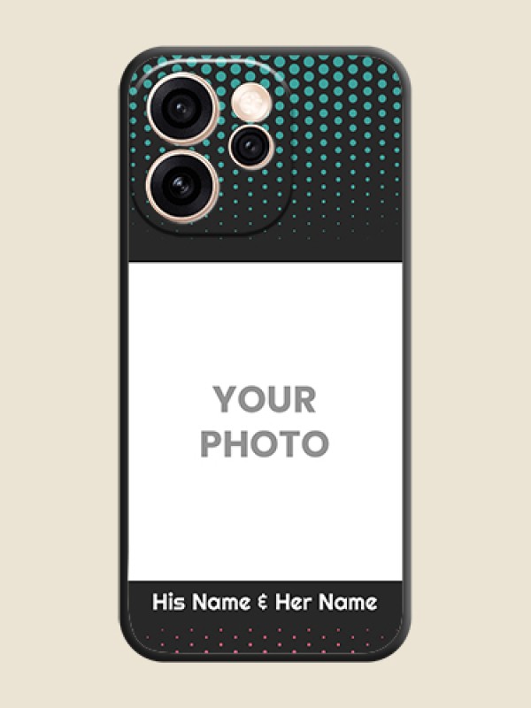 Custom Faded Dots with Grunge Photo Frame and Text On Space Black Custom Soft Matte Mobile Back Cover - Oppo Reno 15 Pro 5G - alternate view