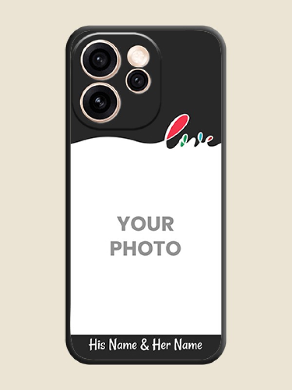 Custom Fall in Love Pattern with Picture on Photo On Space Black Custom Soft Matte Mobile Back Cover - Oppo Reno 15 Pro Mini 5G - alternate view