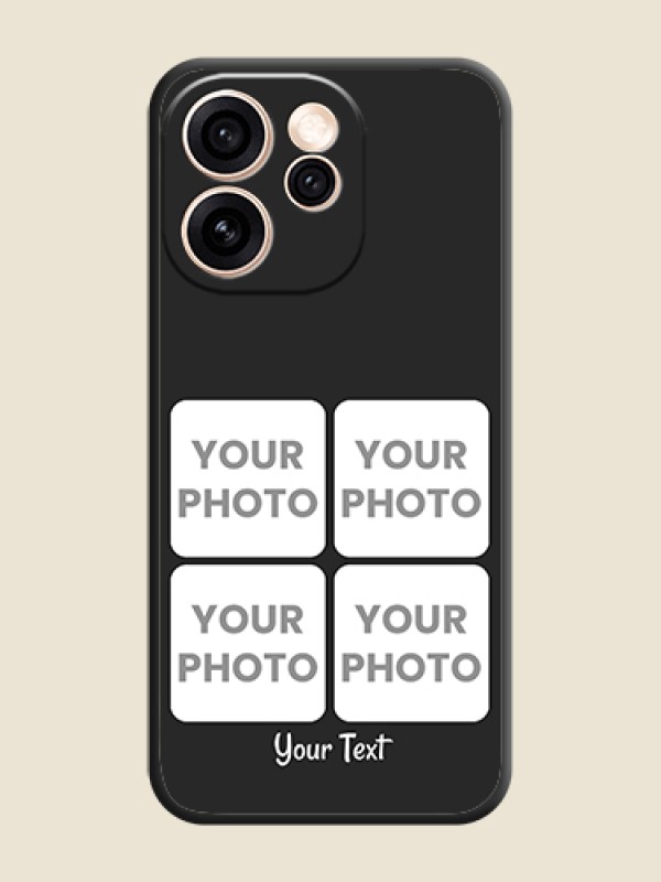 Custom Floral Art with 6 Image Holder on Photo On Space Black Custom Soft Matte Mobile Back Cover - Oppo Reno 15 Pro Mini 5G - alternate view