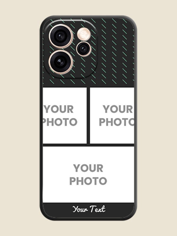 Custom Cross Dotted Pattern with 2 Image Holder On Space Black Custom Soft Matte Mobile Back Cover - Oppo Reno 15 Pro Mini 5G - alternate view