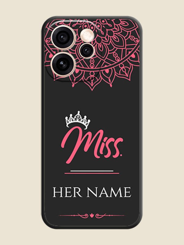 Custom Mrs Name with Floral Design On Space Black Custom Soft Matte Mobile Back Cover - Oppo Reno 15 Pro Mini 5G - alternate view