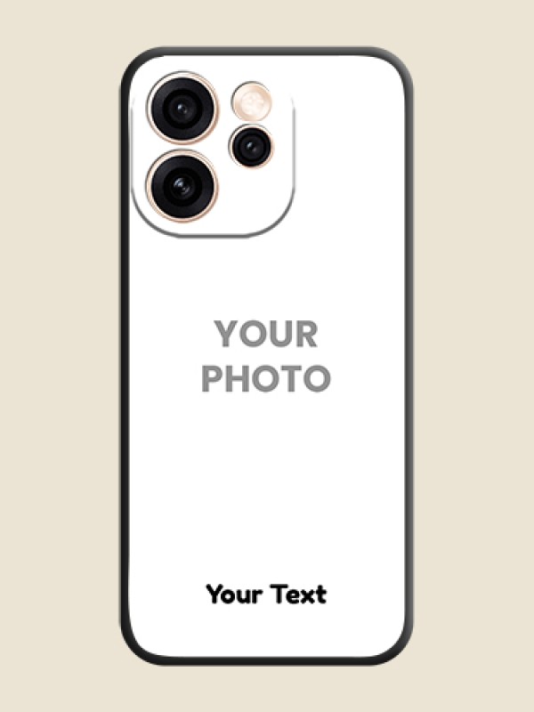 Custom Full Single Pic Upload With Text On Space Black Custom Soft Matte Mobile Back Cover - Oppo Reno 15 Pro Mini 5G - alternate view