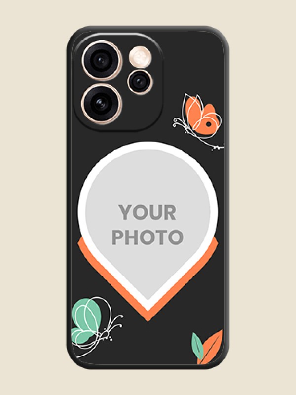 Custom Upload Pic With Simple Butterly Design On Space Black Custom Soft Matte Mobile Back Cover - Oppo Reno 15 Pro Mini 5G - alternate view