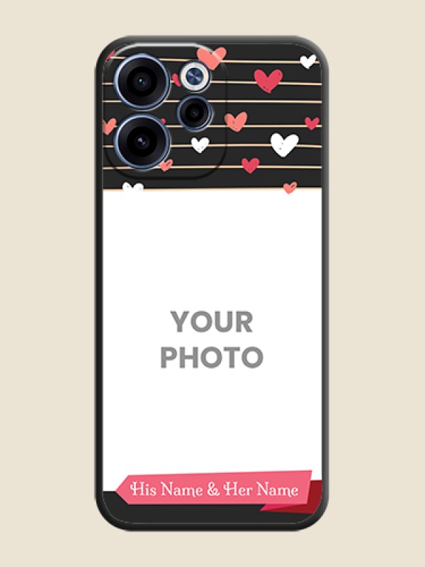 Custom Love Pattern with Name on Pink Ribbon on Photo On Space Black Custom Soft Matte Mobile Back Cover - Oppo Reno 15C 5G - alternate view