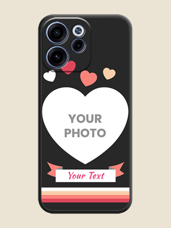Custom Love Shaped Photo with Colorful Stripes On Space Black Custom Soft Matte Mobile Back Cover - Oppo Reno 15C 5G - alternate view