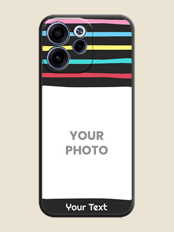 Custom Multicolor Lines with Image On Space Black Custom Soft Matte Mobile Back Cover - Oppo Reno 15C 5G - alternate view