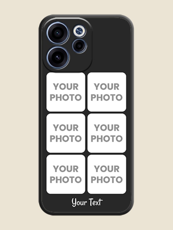 Custom Floral Art with 6 Image Holder on Photo On Space Black Custom Soft Matte Mobile Back Cover - Oppo Reno 15C 5G - alternate view