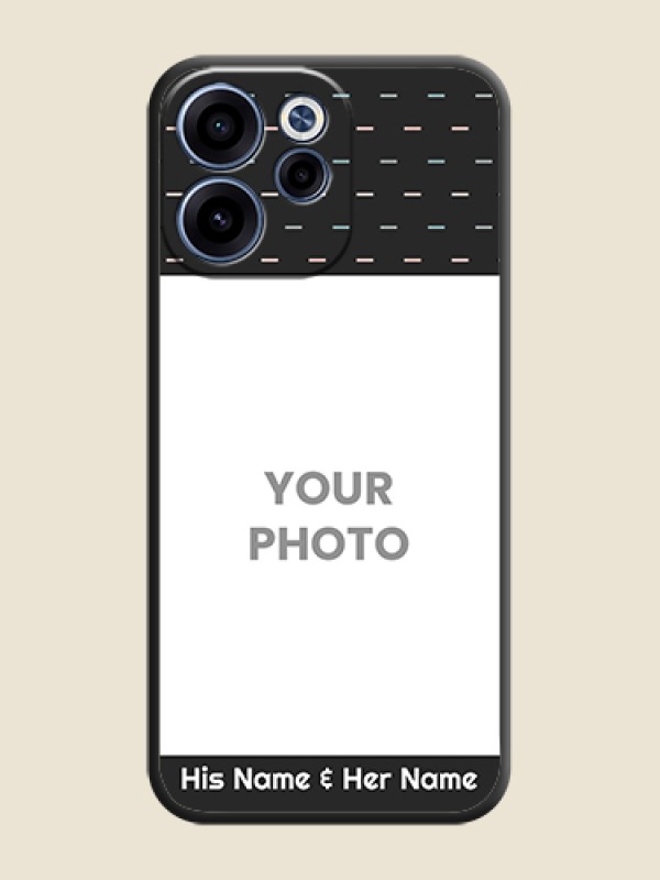 Custom Line Pattern Design with Text On Space Black Custom Soft Matte Mobile Back Cover - Oppo Reno 15C 5G - alternate view