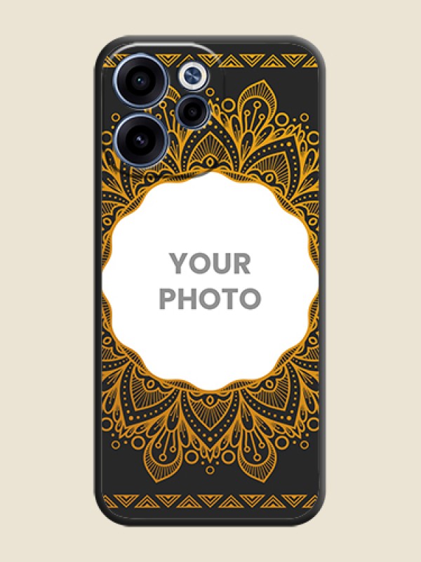 Custom Round Image with Floral Design On Space Black Custom Soft Matte Mobile Back Cover - Oppo Reno 15C 5G - alternate view