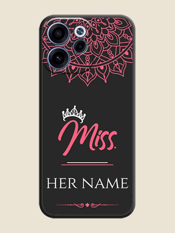 Custom Mrs Name with Floral Design On Space Black Custom Soft Matte Mobile Back Cover - Oppo Reno 15C 5G - alternate view