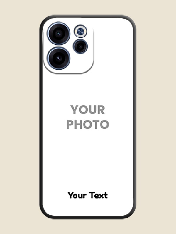 Custom Full Single Pic Upload With Text On Space Black Custom Soft Matte Mobile Back Cover - Oppo Reno 15C 5G - alternate view