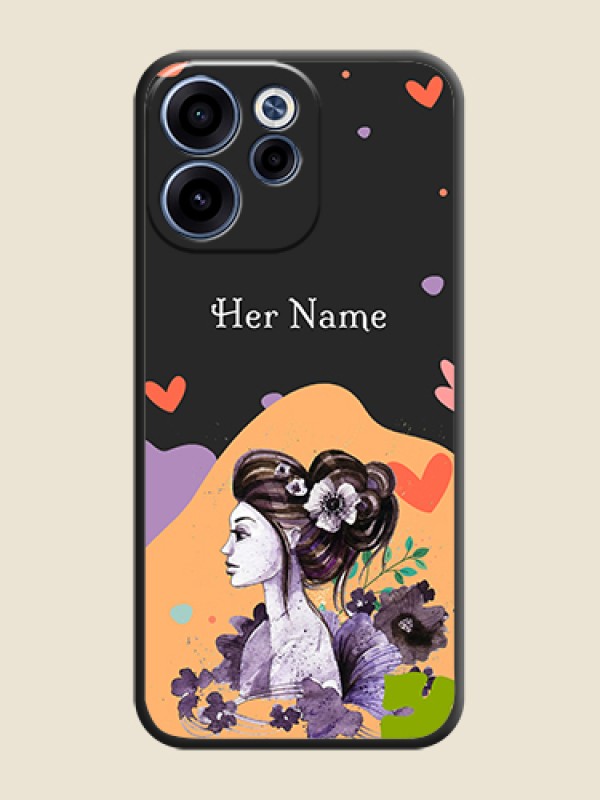 Custom Namecase For Her With Fancy Lady Image On Space Black Custom Soft Matte Mobile Back Cover - Oppo Reno 15C 5G - alternate view