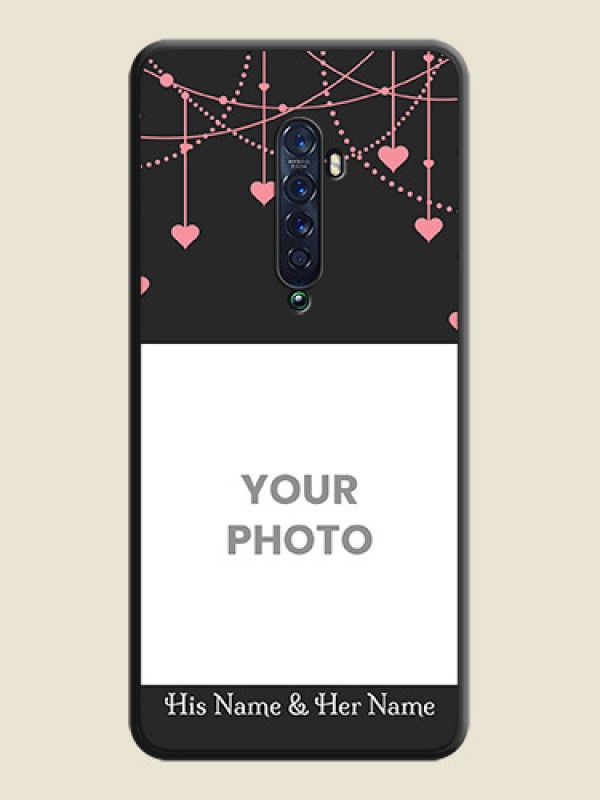 Custom Pink Love Hangings with Text on Space Black Custom Soft Matte Back Cover - Oppo Reno 2 - alternate view