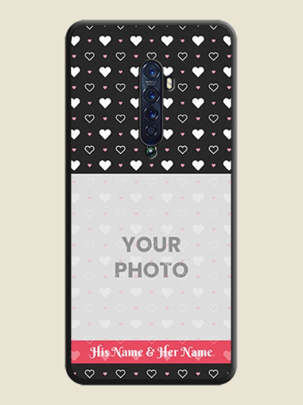 Custom White Color Love Symbols with Text Design on Photo on Space Black Soft Matte Phone Cover - Oppo Reno 2 - alternate view