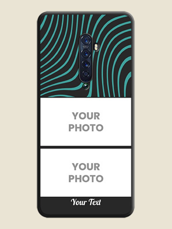 Custom Wave Pattern with 2 Image Holder on Space Black Personalized Soft Matte Phone Covers - Oppo Reno 2 - alternate view