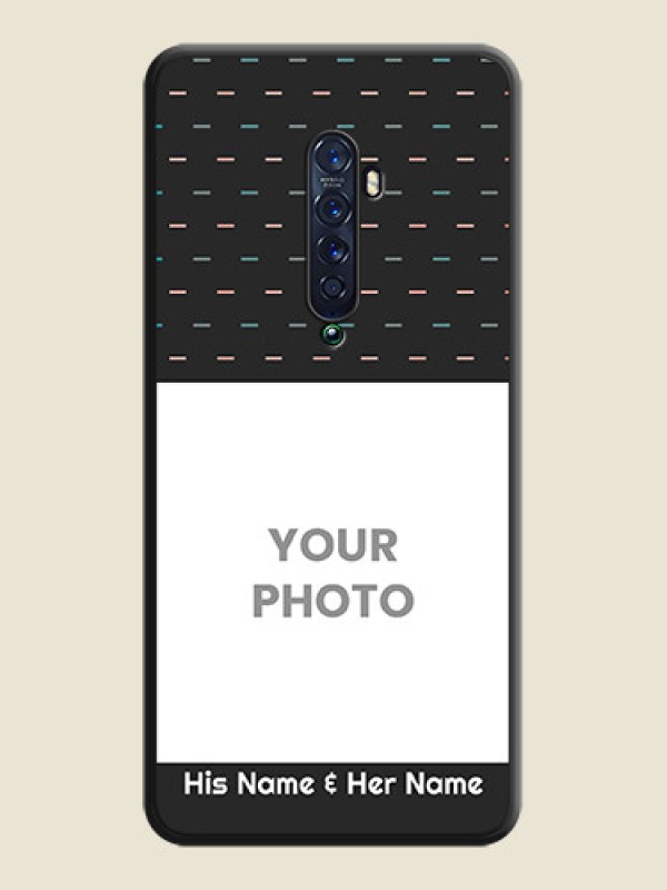 Custom Line Pattern Design with Text on Space Black Custom Soft Matte Phone Back Cover - Oppo Reno 2 - alternate view