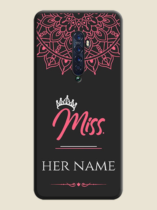 Custom Mrs Name with Floral Design on Space Black Personalized Soft Matte Phone Covers - Oppo Reno 2 - alternate view