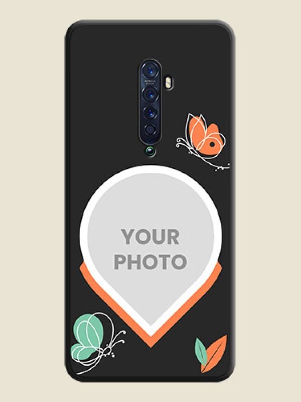 Custom Upload Pic With Simple Butterly Design On Space Black Personalized Soft Matte Phone Covers -Oppo Reno 2 - alternate view