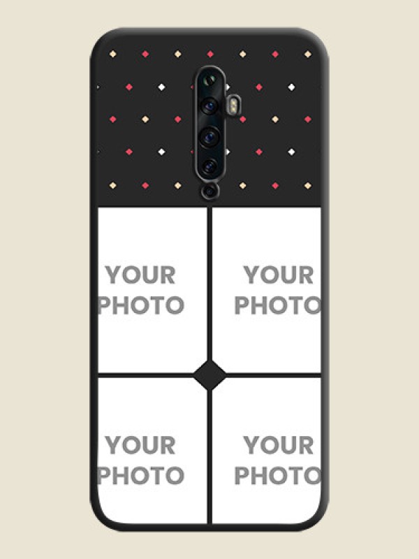Custom Multicolor Dotted Pattern with 4 Image Holder on Space Black Custom Soft Matte Phone Cases - Oppo Reno 2F - alternate view