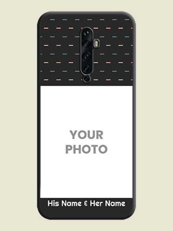 Custom Line Pattern Design with Text on Space Black Custom Soft Matte Phone Back Cover - Oppo Reno 2F - alternate view