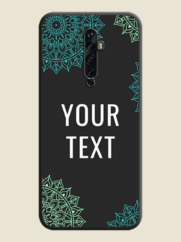 Custom Your Name with Floral Design on Space Black Custom Soft Matte Back Cover - Oppo Reno 2F - alternate view