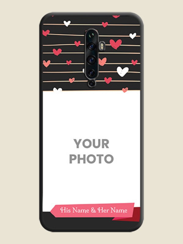 Custom Love Pattern with Name on Pink Ribbon  - Photo on Space Black Soft Matte Back Cover - Oppo Reno 2Z - alternate view