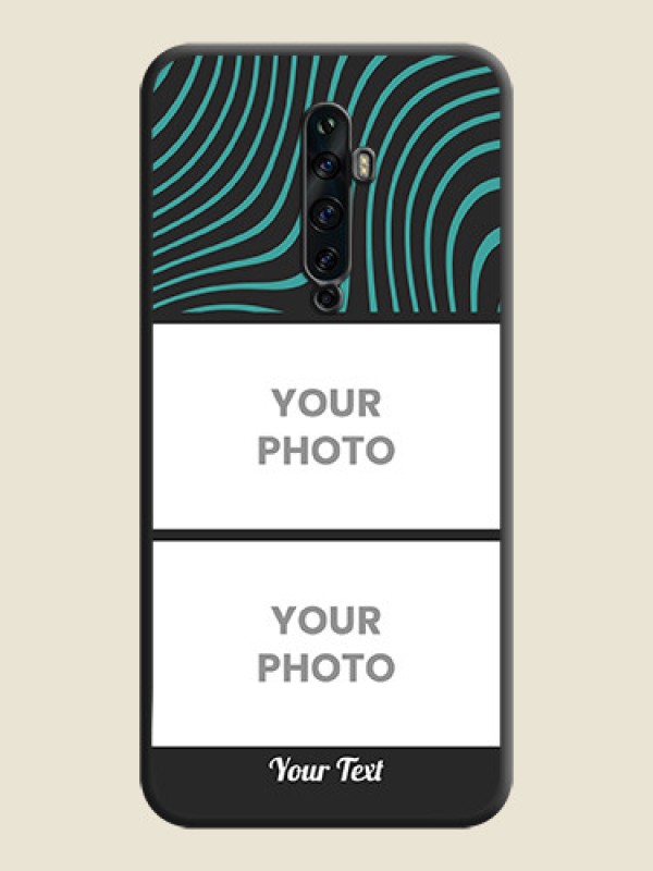 Custom Wave Pattern with 2 Image Holder on Space Black Personalized Soft Matte Phone Covers - Oppo Reno 2Z - alternate view