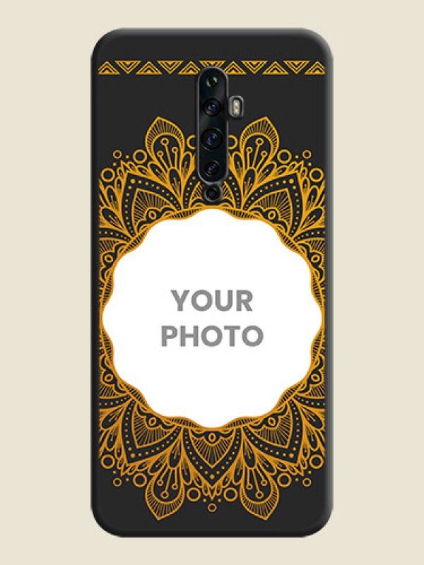 Custom Round Image with Floral Design - Photo on Space Black Soft Matte Mobile Cover - Oppo Reno 2Z - alternate view