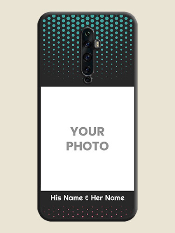 Custom Faded Dots with Grunge Photo Frame and Text on Space Black Custom Soft Matte Phone Cases - Oppo Reno 2Z - alternate view