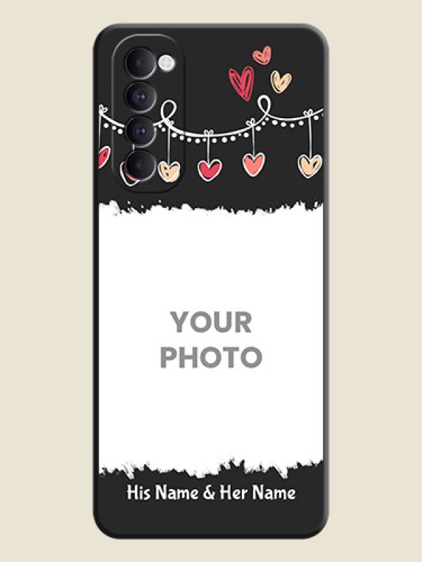 Custom Pink Love Hangings with Name on Space Black Custom Soft Matte Phone Cases - Oppo Reno 4 Pro - alternate view