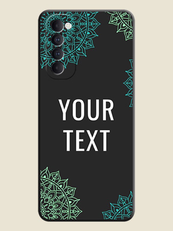 Custom Your Name with Floral Design on Space Black Custom Soft Matte Back Cover - Oppo Reno 4 Pro - alternate view